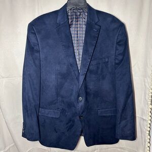 Ralph Lauren Faux Suede Navy Blue Sport Coat Blazer 46R